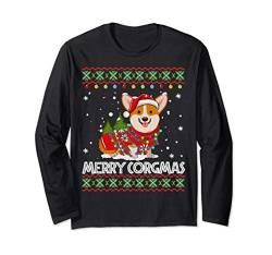 Corgi Dog Merry Corgmas Santa Corgi Ugly Christmas Sweater Langarmshirt von Fandy Most Wonderful Christmas Ugly Sweater