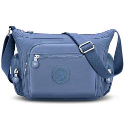 Faneam Umhängetasche für Damen Nylon Handtasche Mädchen Crossbody Bag mit Verstellbarem Handytasche zum Umhängen Schultertasche für Frauen Schule Reisen (Blau) von Faneam
