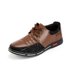 Faneswalk Herren Freizeitschuhe Sneakers Loafers Komfort Walking Schuhe für Männer Business Arbeit Büro Kleid, Braun, 46 EU von Faneswalk