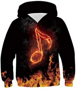 Fanient Jungen Muster Drucken 3D Bunte Flamme Pullover Mode Hoodies Sweatshirts Pullover von Fanient