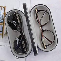 Fanny Brillenetui Doppelt Hartschale für 2 Brillen, Doppelseitige Brille Gehäuse mit Spiegel,Doppelschichtige Brillenetui für Home Travel von Fanny
