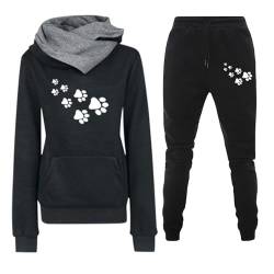 Damen Trainingsanzug Set 2-Teilig Heartbeat Print Hoodie Jogginghose Sweatshirt Hose Zweiteiler Jogginganzüge Damen Kapuzenpullover Sporthose Set Herbst Winter Sportanzug Hausanzug Y2K 2024 Hoodies von Fannyfuny