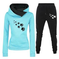 Damen Trainingsanzug Set 2-Teilig Heartbeat Print Hoodie Jogginghose Sweatshirt Hose Zweiteiler Jogginganzüge Damen Kapuzenpullover Sporthose Set Herbst Winter Sportanzug Hausanzug Y2K 2024 Hoodies von Fannyfuny