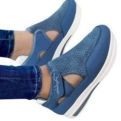 Fannyfuny Barfussschuhe Damen Sommer Air Cushion Diabetiker Schuhe Weiss Hoch Trainingsschuhe Cushion Wasserdicht Flach Plateau Shoes Mesh Atmungsaktiv Bequeme Leistungsstarke Wmshoes Sneakers Schuhe von Fannyfuny