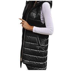 Fannyfuny Extra Lange Weste Damen， Damen Weste Steppweste Warm Daunenweste Longweste lady Waistcoat bequem täglich Steppweste Sportweste Bodywarmer Für Herbst Und Winter Jagd Winter von Fannyfuny