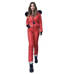 Fannyfuny Outdoor Jumpsuit Damen Skianzug Schneeanzüge Skifahren Schneeoverall Skiijacke Skianzüge Ski Suit Skisuit Schneeanzug Strampler Winter Overalls Outfit Damenkleidung Skioverall von Fannyfuny