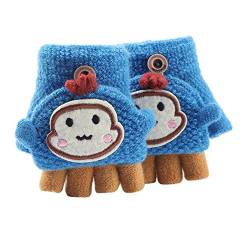 Fannyfuny Strickhandschuhe Kinder Handschuhe Junge Mädchen Halbfinger Fäustlinge Flip-Top Winterhandschuhe mit Plüschfutter Herbst Winter Fingerhandschuhe Kinderhandschuhe Weiche Warme für 1-3 Jahre von Fannyfuny