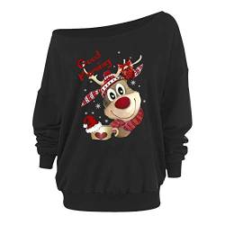 Fannyfuny Weihnachtsbluse Damen Langarm Weihnachten T_Shirt Pullover Bluse Tops Frauen Casual Warm Weihnachtsmann Print Shirt Lady Fashion Tops Fashion Regular Solid Plus Größe Langarmshirt Oberteile von Fannyfuny