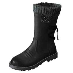 Fannyfuny Winterstiefel Damen Winterschuhe Wasserdicht Warm Plush Gefütterte Schneestiefel Stiefeletten Winter Outdoors Rutschfeste Stiefel Boots Gefüttert Kurzschaft Schlupfstiefel Boots Flach 137 von Fannyfuny