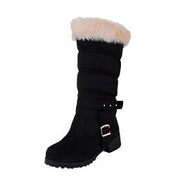 Fannyfuny Winterstiefel Damen Winterschuhe Wasserdicht Warm Plush Gefütterte Schneestiefel Stiefeletten Winter Outdoors Rutschfeste Stiefel Boots Gefüttert Kurzschaft Schlupfstiefel Boots Flach 203 von Fannyfuny