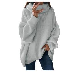 Fannyfuny Wollpullover Damen Winter Strick Pulli Basic Pullover Vintage Grobstrickpullover Langarmshirt Langarm Jumper Herbst Strickoberteile Warme Kostüm von Fannyfuny