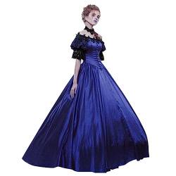 Kleid Mittelalter Damen Damen Mittelalter Kleid Cosplay Renaissance Kostüm Festlich Halloween Karneval Gothic Kleider Mittelalter Renaissance Retro Ballkleid Cocktailkleid Mittelalter Kostüm Kleid von Fannyfuny