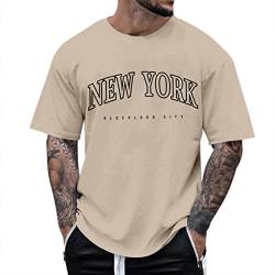 Tshirt Herren Oversize Rundhals Kurzarm Lose Sommer Oberteile Mode T-Shirt mit Los Angeles Grafik Kreativen Buchstaben Vintage Drucken Streetwear Sport Casual Lang Tops Athletic Fit Tee top von Fannyfuny