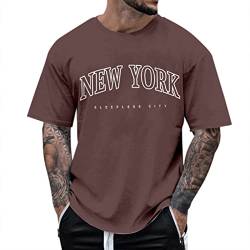 Tshirt Herren Oversize Rundhals Kurzarm Lose Sommer Oberteile Mode T-Shirt mit Los Angeles Grafik Kreativen Buchstaben Vintage Drucken Streetwear Sport Casual Lang Tops Athletic Fit Tee top von Fannyfuny