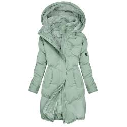 Winter Hoodie Damen Gefüttert, Damen Mantel Winterjacke Warm Lang Winterparka mit Kapuze Fell Kragen Trenchcoat Gefüttert Teddyfleece üBergangsjacke Daunenmantel Frauen Steppmantel Softshelljacke von Fannyfuny