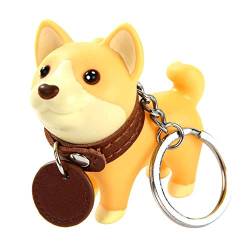 Fansi Schlüsselanhänger in Form eines süßen Cartoons Shiba Inu Welpen, Polyethylen, Schlüsselanhänger, Tasche, Autoschlüssel, Zubehör für Geschenk (B) von Fansi