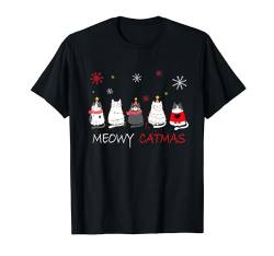 Meowy Catmas Weihnachten Lustige Katzen T-Shirt von Fantabulous Acc