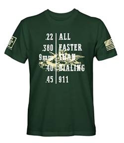 Faster Than 911 T-Shirt, waldgrün, 3X-Groß von Fantastic Tees