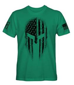 USA American Spartan Patriotic Herren T-Shirt, Kelly, grün, 3X-Groß von Fantastic Tees