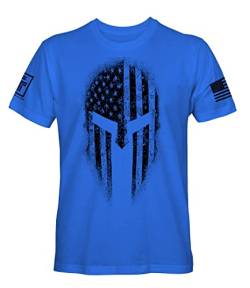 USA American Spartan Patriotic Herren T-Shirt, Königlich (Royal), 3X-Groß von Fantastic Tees