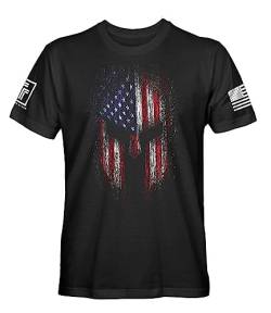 USA Flag American Spartan Patriotic Herren T-Shirt, Schwarz, 3X-Groß von Fantastic Tees