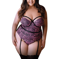 Strapshemd Schlangenmuster Plus Size von Fantasy Lingerie