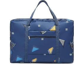 Fanwill Flamingo Spirit Airlines Faltbare Reisetaschen, wasserdichte Sporttaschen für Frauen, Geometrie Blue3, Reisen von Fanwill
