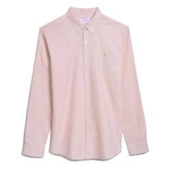 FARAH® Herren Brewer Slim Fit Baumwoll-Oxford Hemd, Rose, L von Farah