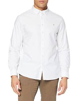 Farah Herren Brewer Cotton Oxford Slim FIT Shirt Hemd, weiß, L von Farah