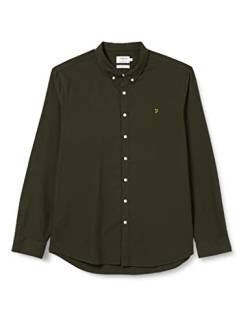 Farah Herren Brewer Slim FIT Cotton Oxford Shirt Hemd, grün, 3XL von Farah