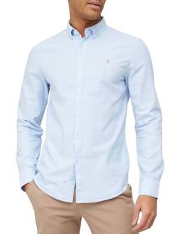 Farah Herren Brewer Slim Fit Baumwoll-Oxford Hemd, himmelblau, XL von Farah