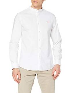 Farah Herren Brewer Slim Fit Baumwoll-Oxford Hemd, weiß, XS von Farah