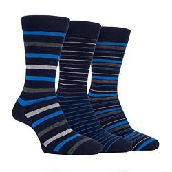Farah Herren Luxus Bambus Streifen Socken Packung mit 3 Marine/Blau 39-45 von Farah