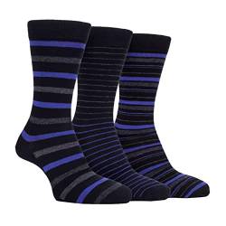 Farah Herren Luxus Bambus Streifen Socken Packung mit 3 Schwarz/Lila 39-45 von Farah