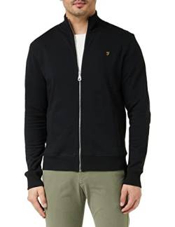 Farah Herren Vance Full Zip Sweat Sweatshirt, Schwarz, M von Farah