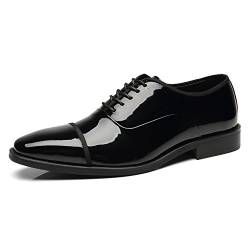 Faranzi Herren Tuxedo Schuhe Lackleder Brautschuhe für Cap Toe lace up Formale geschäfts-Oxford-Schuhe 9 M US Sonorous-1-Schwarz von Faranzi