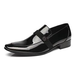 Faranzi Smoking Schuhe Lackleder Hochzeit Schuhe für Männer Cap Toe Lace up Formale Business Oxford Schuhe, Sensus-4-schwarz, 44 EU von Faranzi