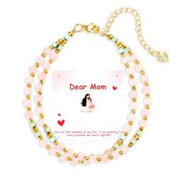 Farfume Perlen Armbänder für Frauen und Mädchen, Muttertags Geschenke für Mama/Tochter/Oma, Kristall Armbänder Inspirierende Geschenke für Ehefrau Schwester BF von Farfume