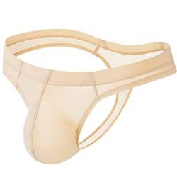 Faringoto Bikini Herren Transparent Tanga Slip Tanga Slip Gay Unterwäsche, Nude, 36 von Faringoto