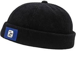 Faringoto Cordhut Docker Cap Brimless Hats for Men, Schwarz , Einheitsgröße von Faringoto