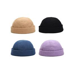 Faringoto Corduroy Solid Color Bucket Vermieterhut Herren und Damen Cap Roll Sleeve Retro Hat, 4color, One size von Faringoto