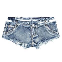 Faringoto Damen Cut Low Rise Jeans Shorts Mini Hot Pants Clubwear, 882, L von Faringoto