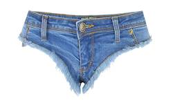 Faringoto Damen Low Rise Stretch Denim BH Kette Slip Party Mädchen Hot Pants, 6693, XS von Faringoto