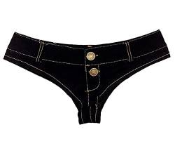 Faringoto Damen Sexy Low Waist Stretch Mini Denim Shorts Hot Pants Clubwear, 615 - Schwarz, S von Faringoto