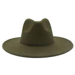 Faringoto Fedora Hut Damen Hut Winter Luxus Herren Hüte für Damen, Army Grün, One size von Faringoto