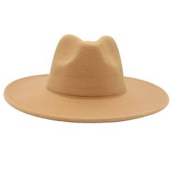 Faringoto Fedora Hut Damen Hut Winter Luxus Herren Hüte für Damen, camel, One size von Faringoto