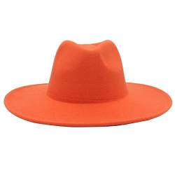 Faringoto Fedora Hut Frauen Hut Winter Luxus Mann Hüte für Frauen, Orange, Einheitsgröße von Faringoto