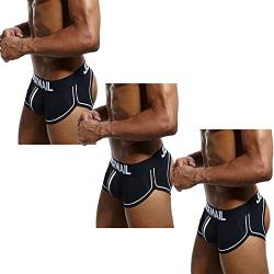 Faringoto Gay Underwear Men Boxer Backless Jockstrap String, 3 Schwarz, M von Faringoto