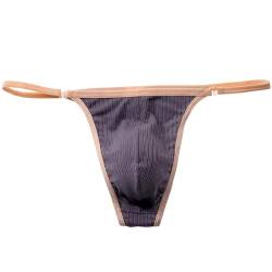 Faringoto Herren Abnehmbare Seite Tanga Slips Homosexuell Bikini Hose Männer Komfortable Sexy Slip U Unterhose, dunkelgrau, S von Faringoto