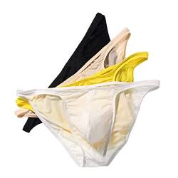Faringoto Herren-Bikini, 4er-Pack, klassisch, niedrige Taille, dehnbar, Hüft-Slips, Bikini-Tanga, Y12-4 Farben, L von Faringoto